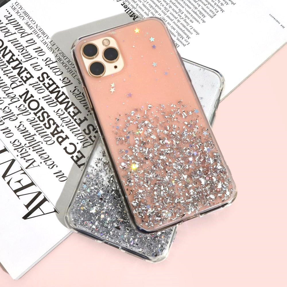 Soft Star Silicone Clear Glitter Case for Apple iPhone 14 13 12 11 Pro Max Plus X XS